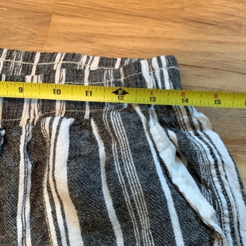 Briggs Linen Blend Elastic Waist Wide Leg Stripped Pants Blue & White Women’s L - Picture 12 of 16